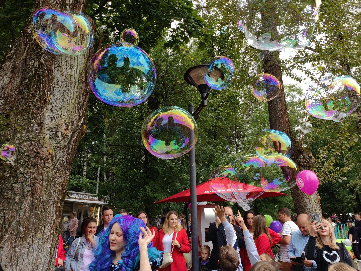 Мыльный пузырь, парк, дети, шоу