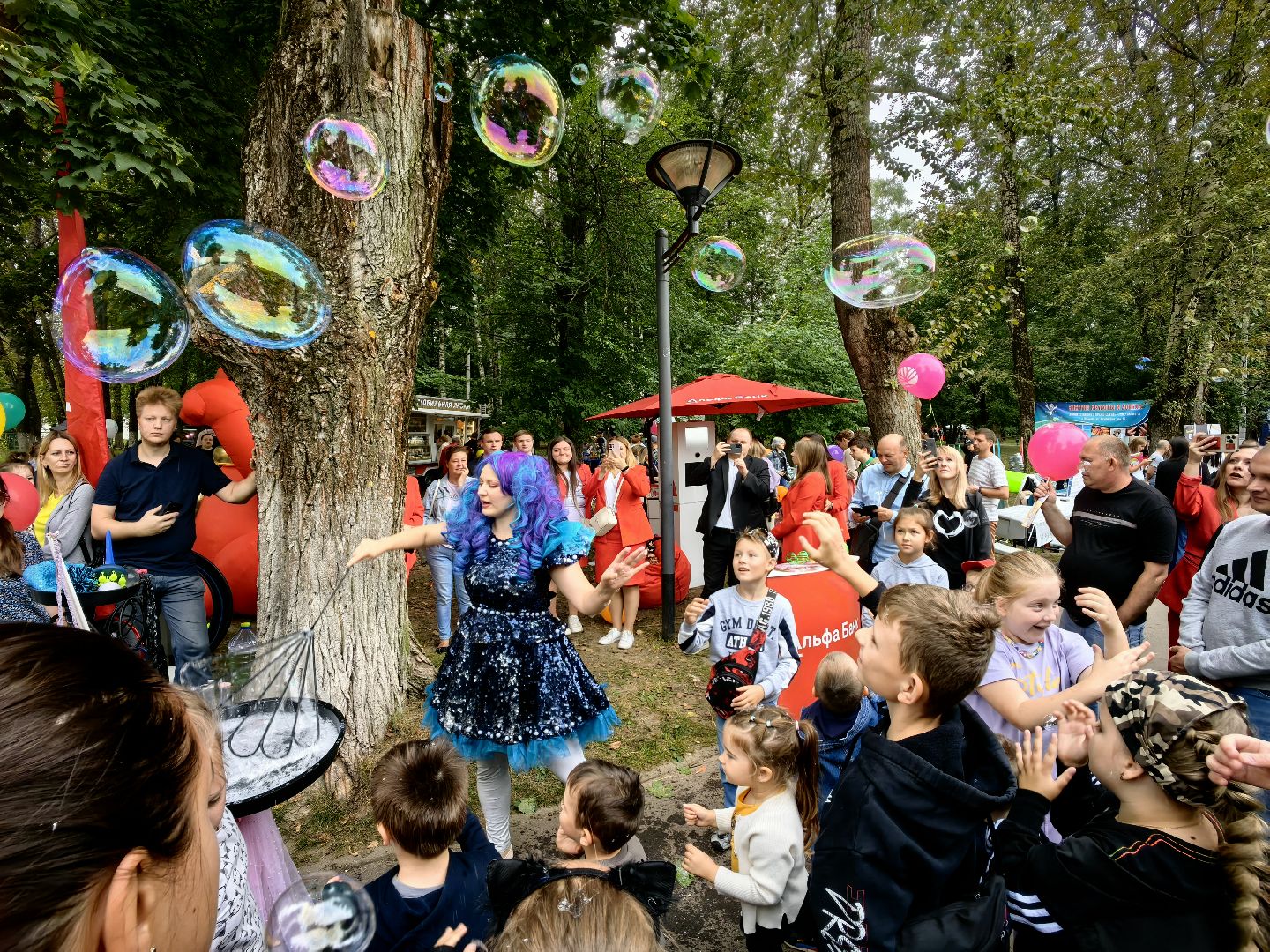 Мыльный пузырь, парк, дети, шоу