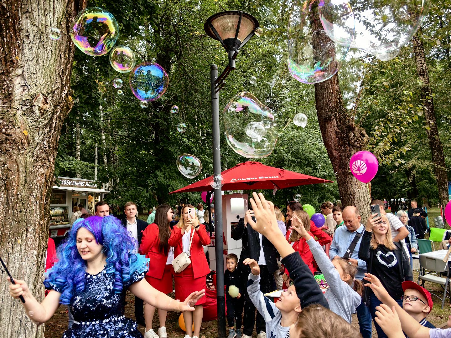 Мыльный пузырь, парк, дети, шоу