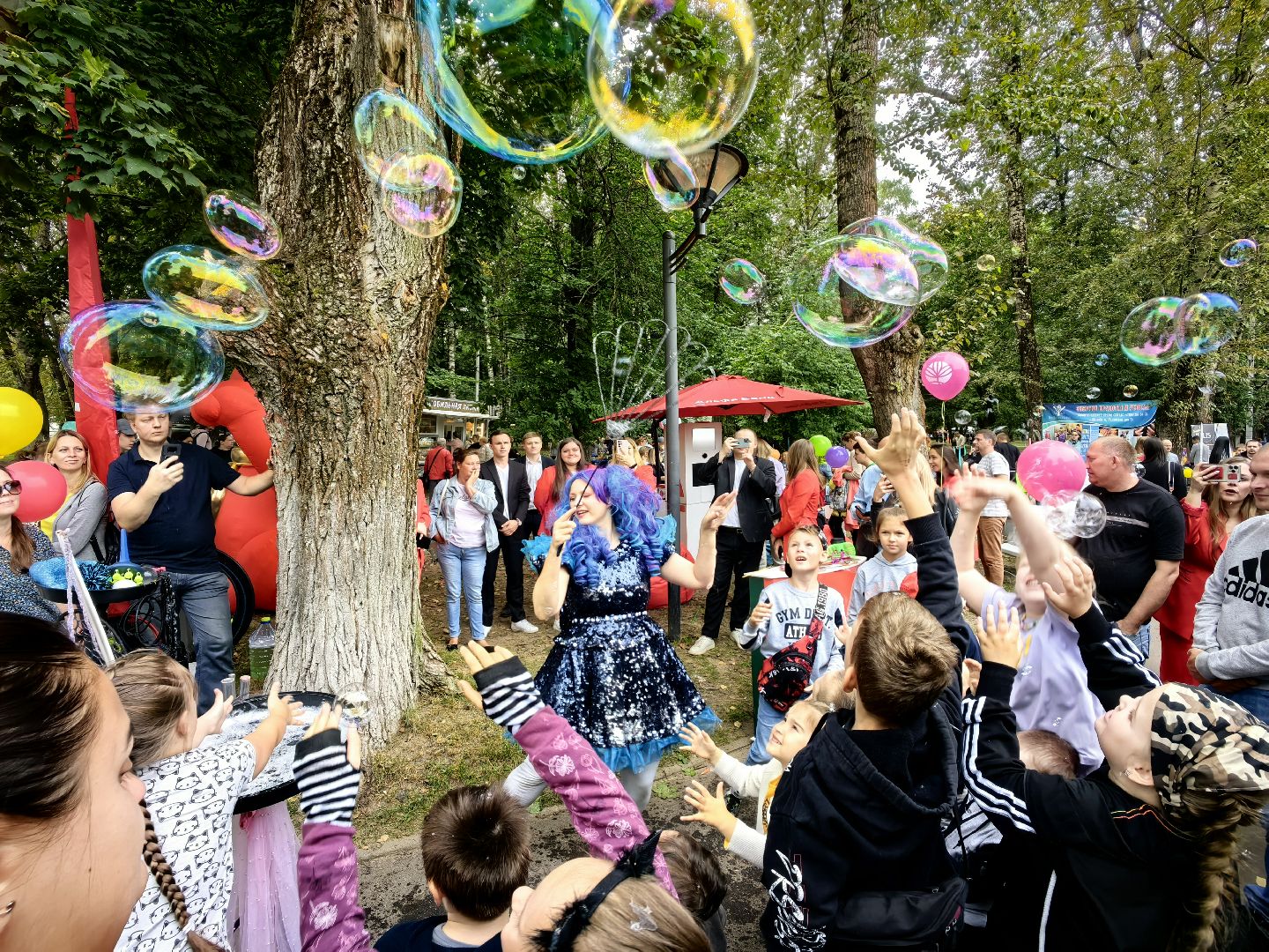 Мыльный пузырь, парк, дети, шоу
