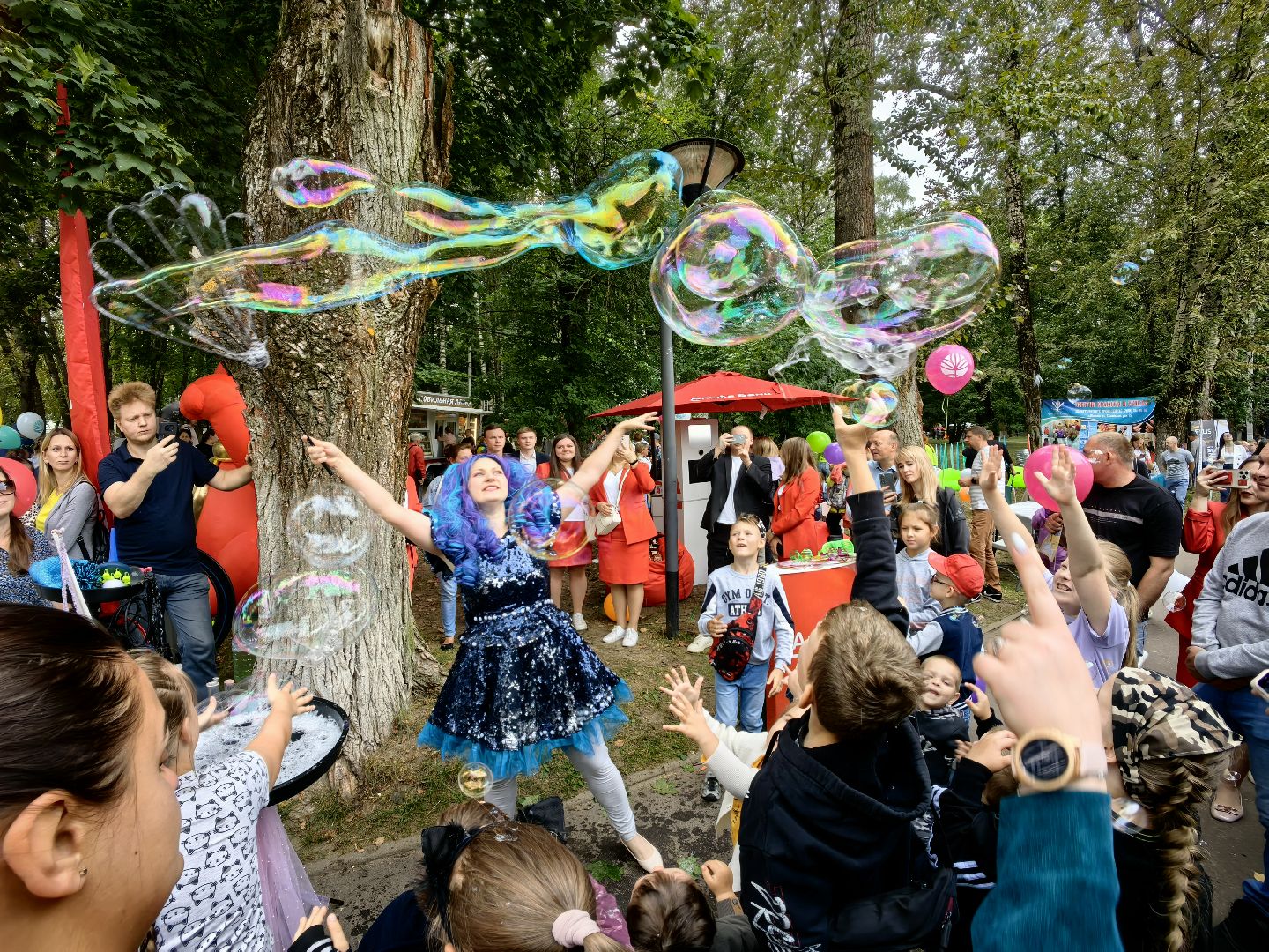 Мыльный пузырь, парк, дети, шоу