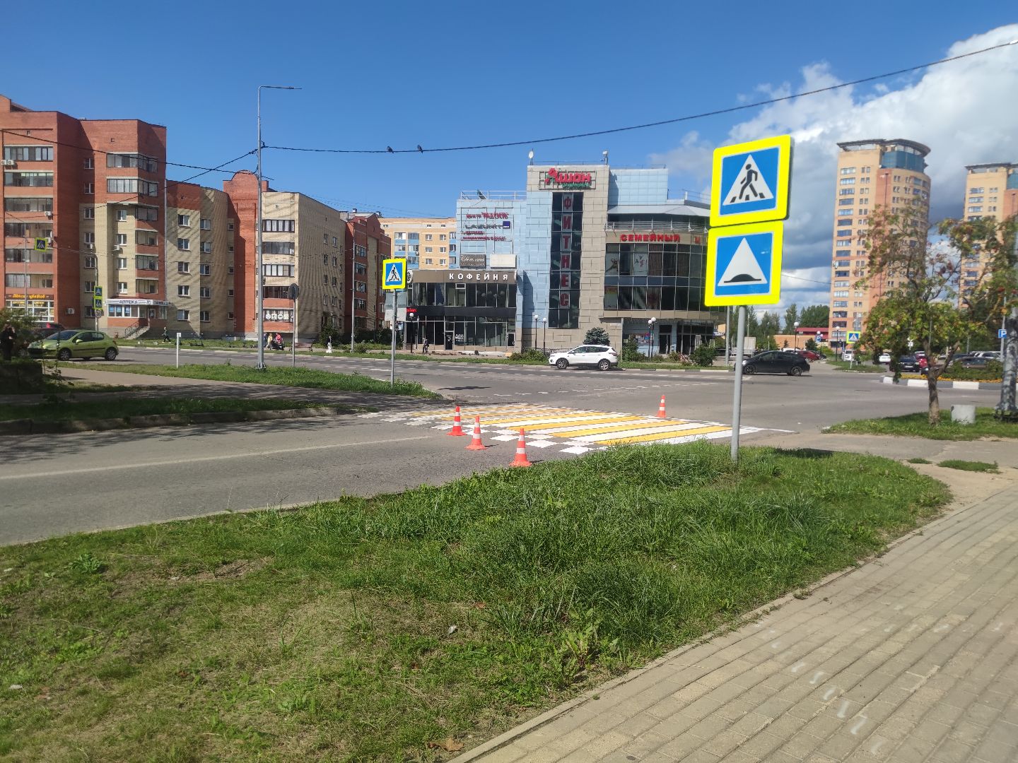 Разметка, дорожные работы, коммунальщики, Дубна