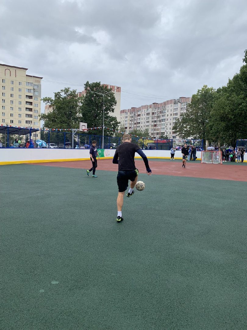 Открытие спортивной площадки, лесопарк Дубки, Калининец