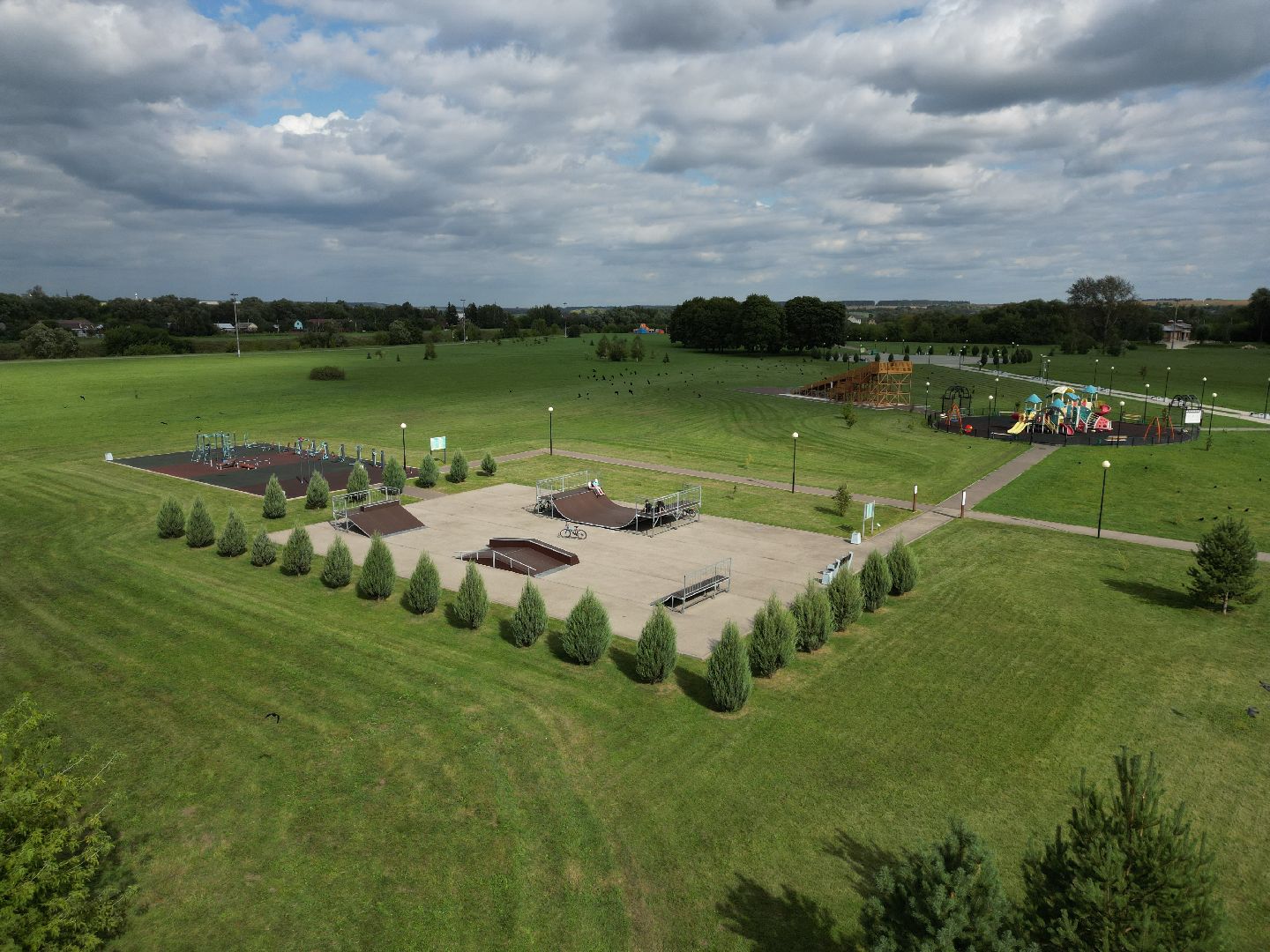 парк, отдых,видео с коптера,