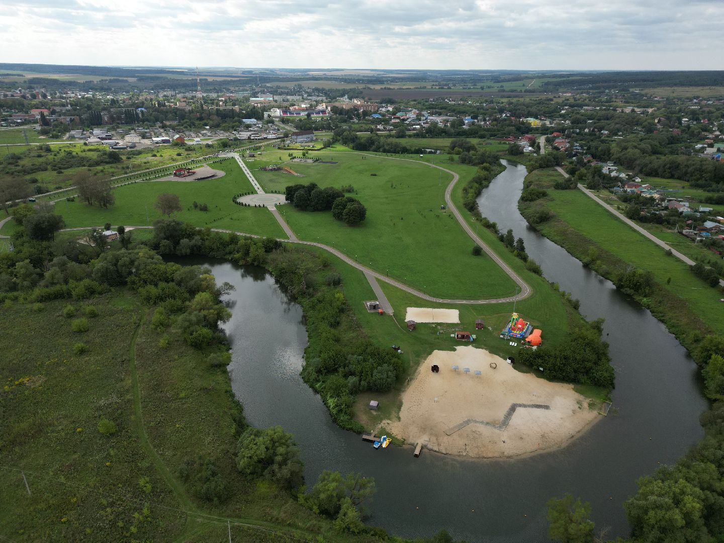 парк, отдых,видео с коптера,