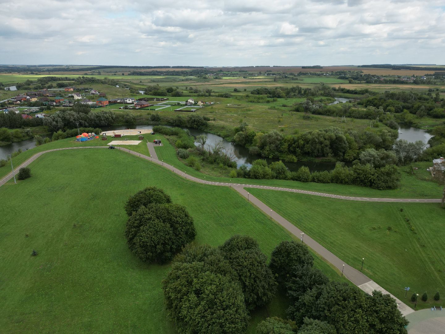 парк, отдых,видео с коптера,