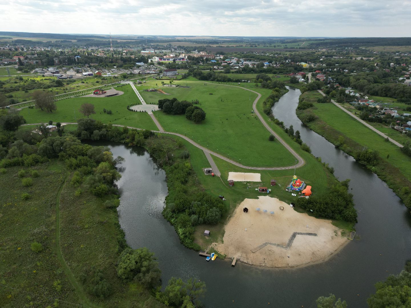 парк, отдых,видео с коптера,