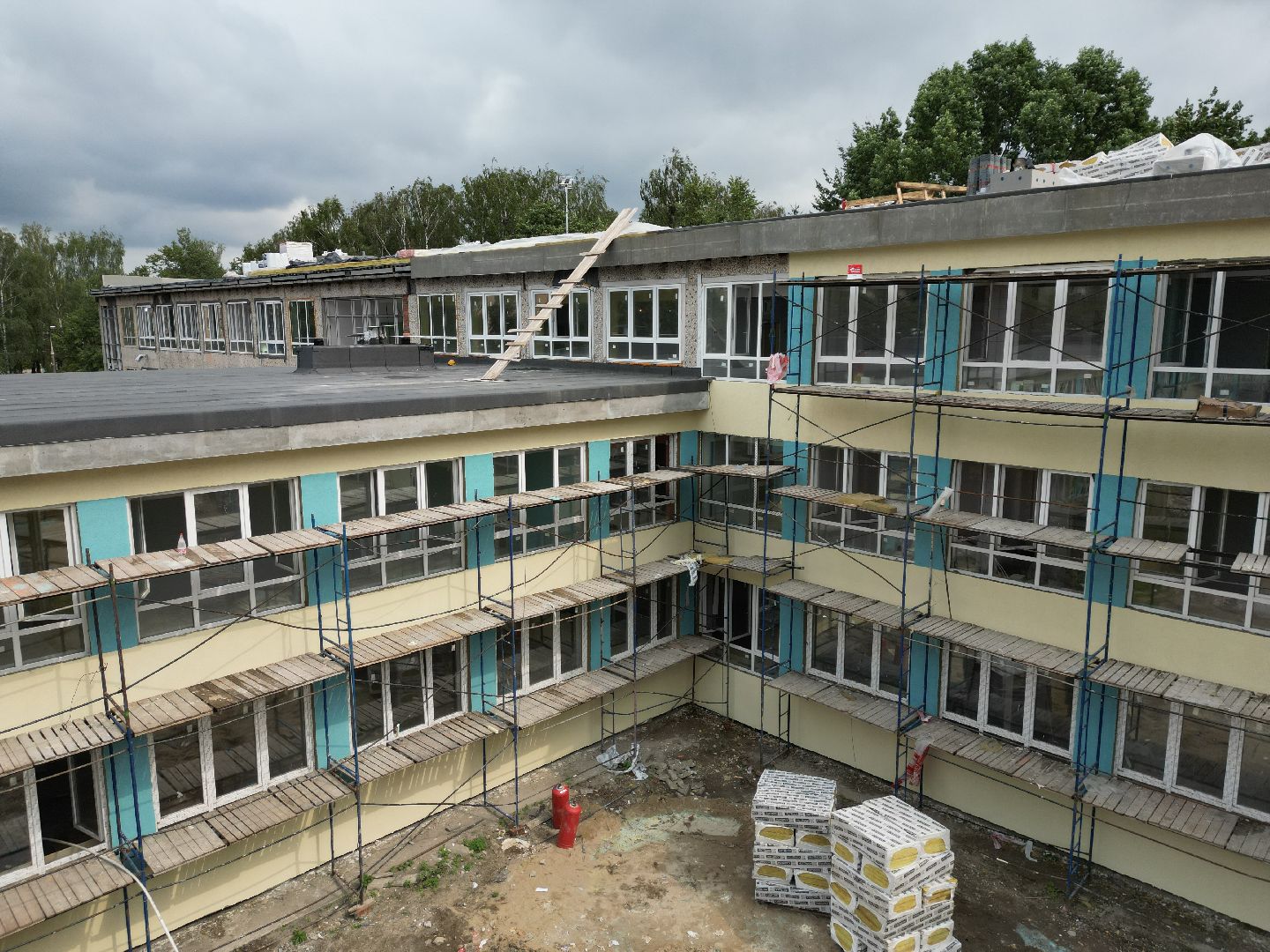 школа, строительство,видео с коптера,