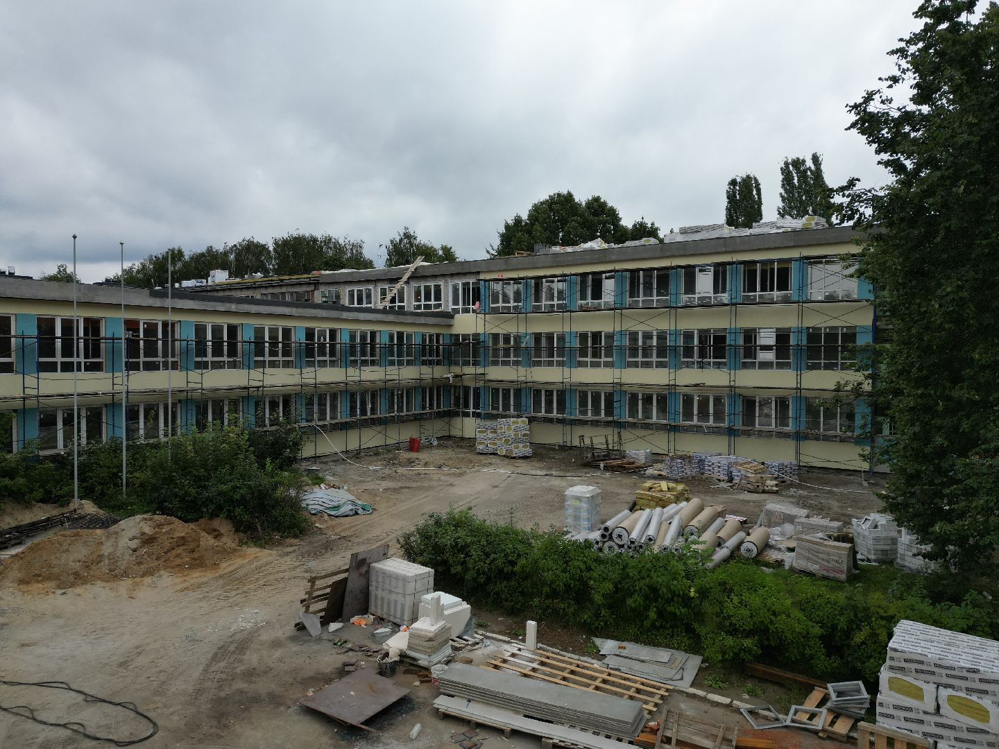 школа, строительство,видео с коптера,