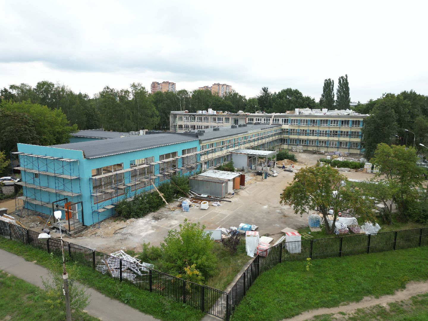 школа, строительство,видео с коптера,