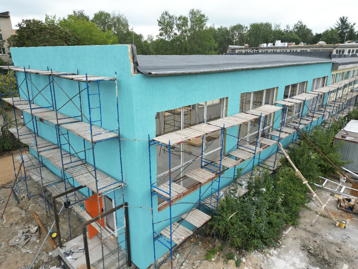 школа, строительство,видео с коптера,