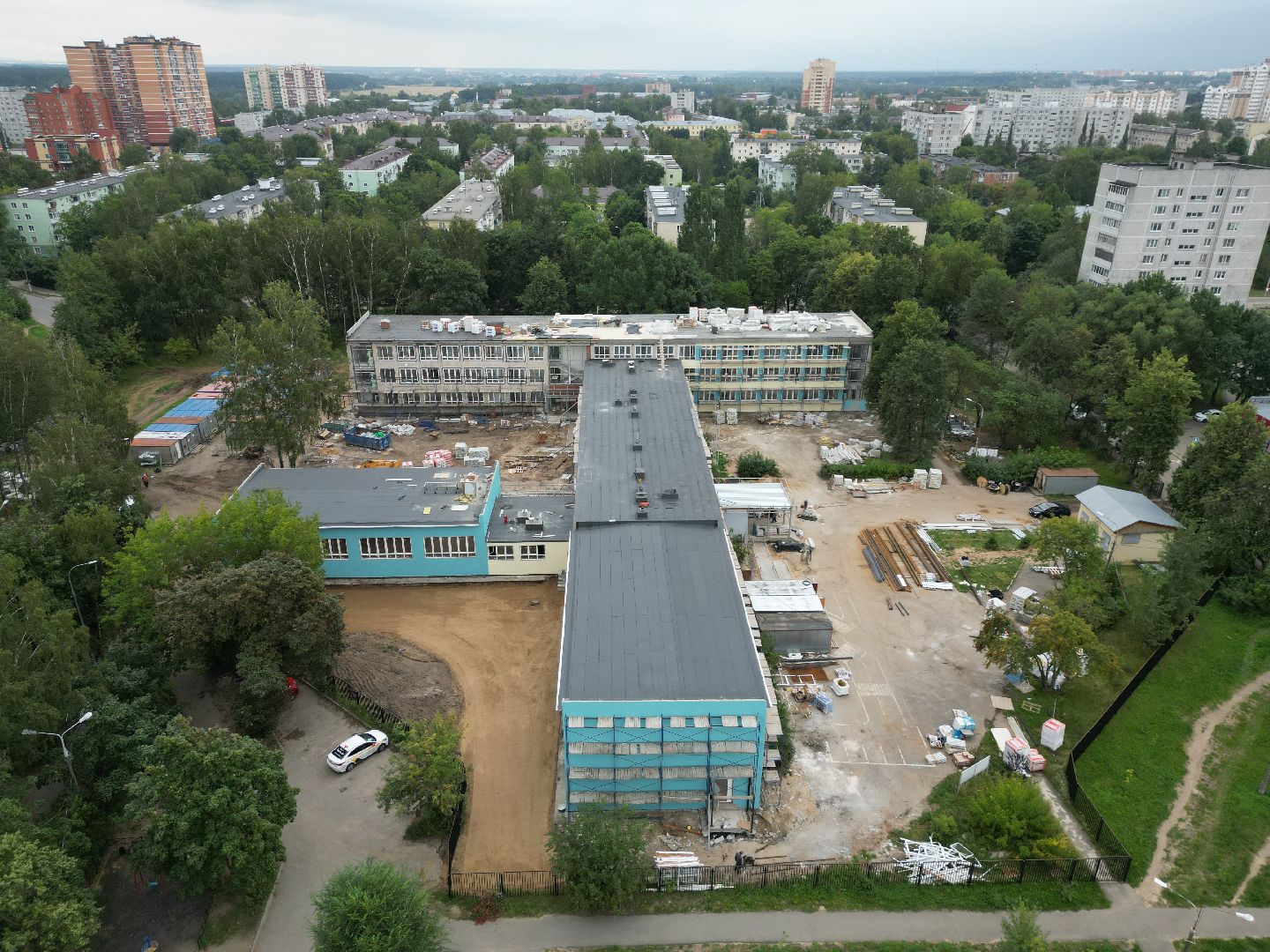 школа, строительство,видео с коптера,