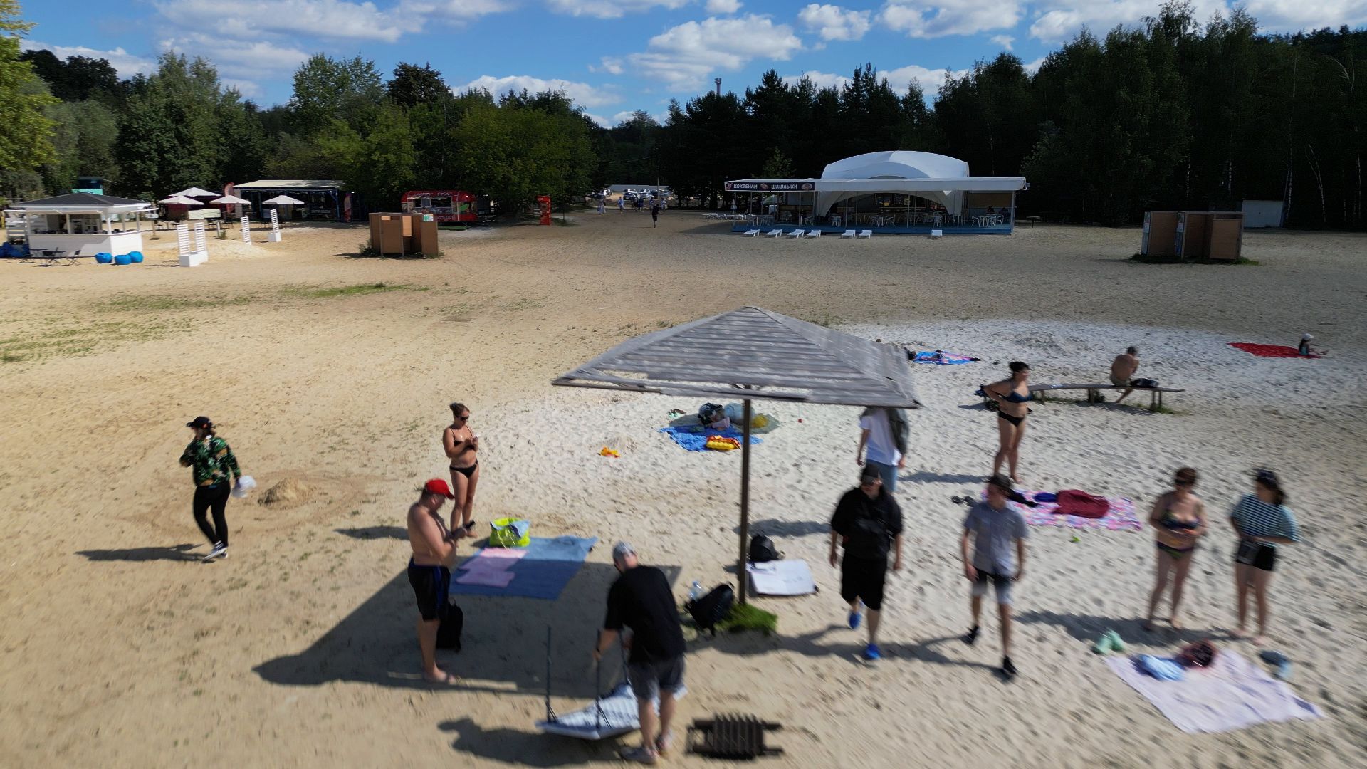 волкуша, карьер, пляж,видео с коптера,