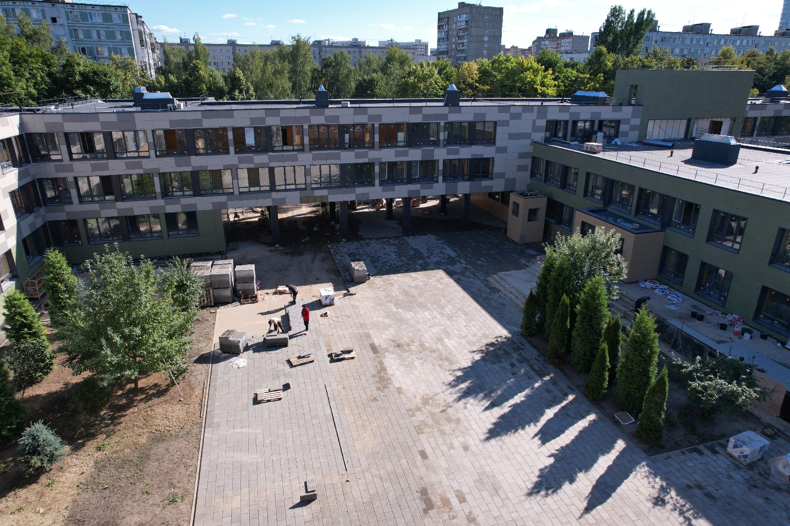 школа, ремонт,видео с коптера,