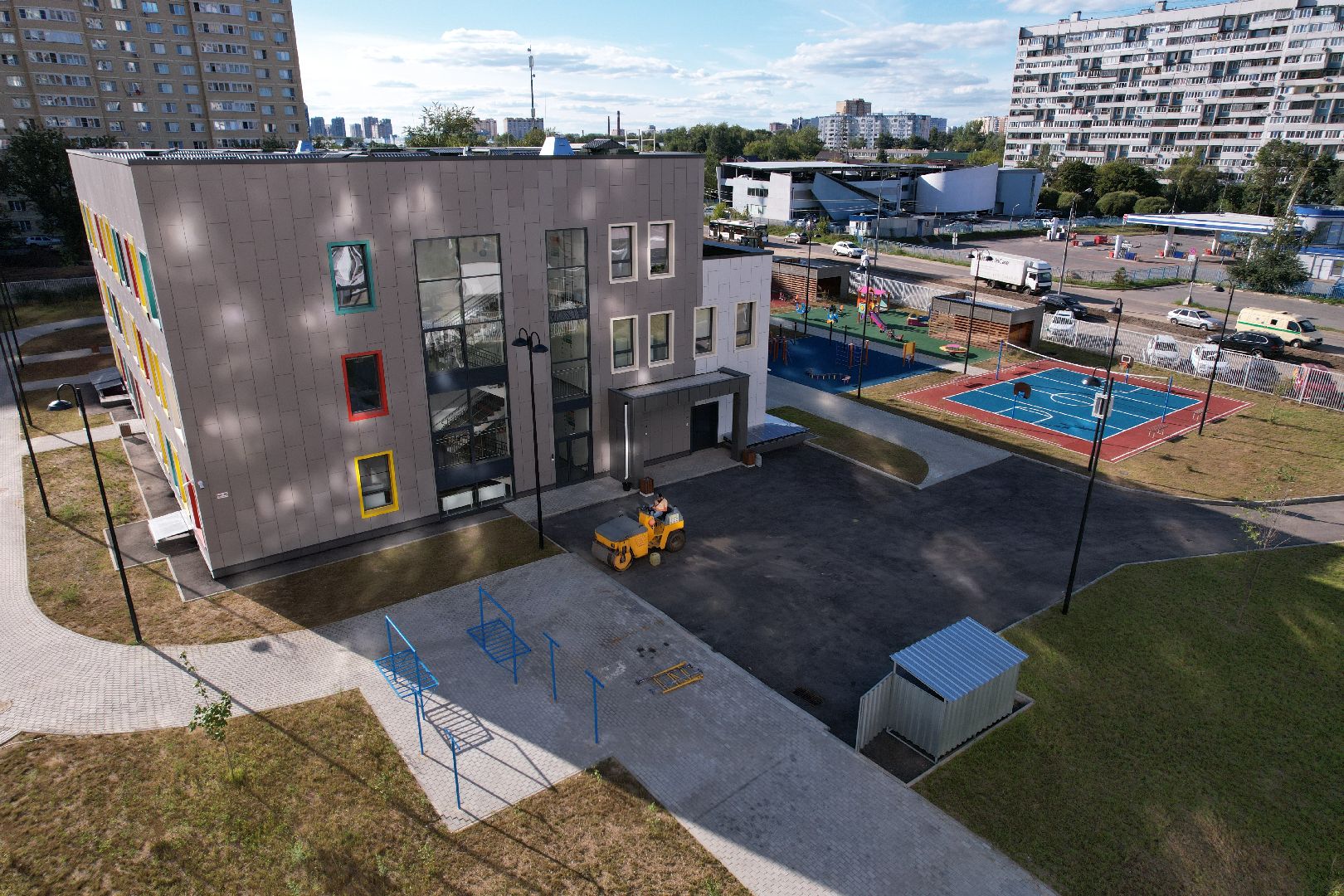 школа, королев,видео с коптера, садик,