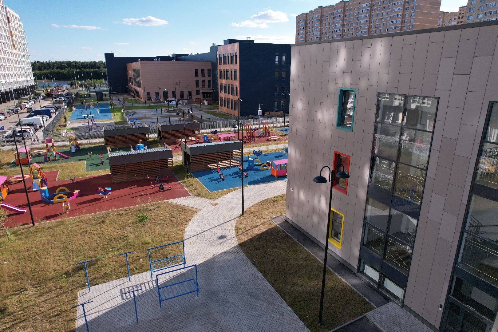 школа, королев,видео с коптера, садик,