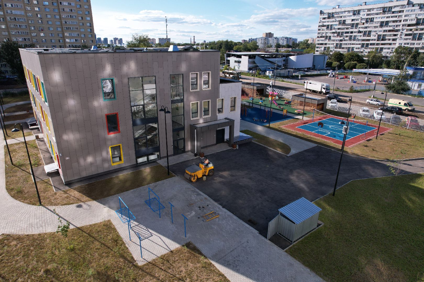 школа, королев,видео с коптера, садик,