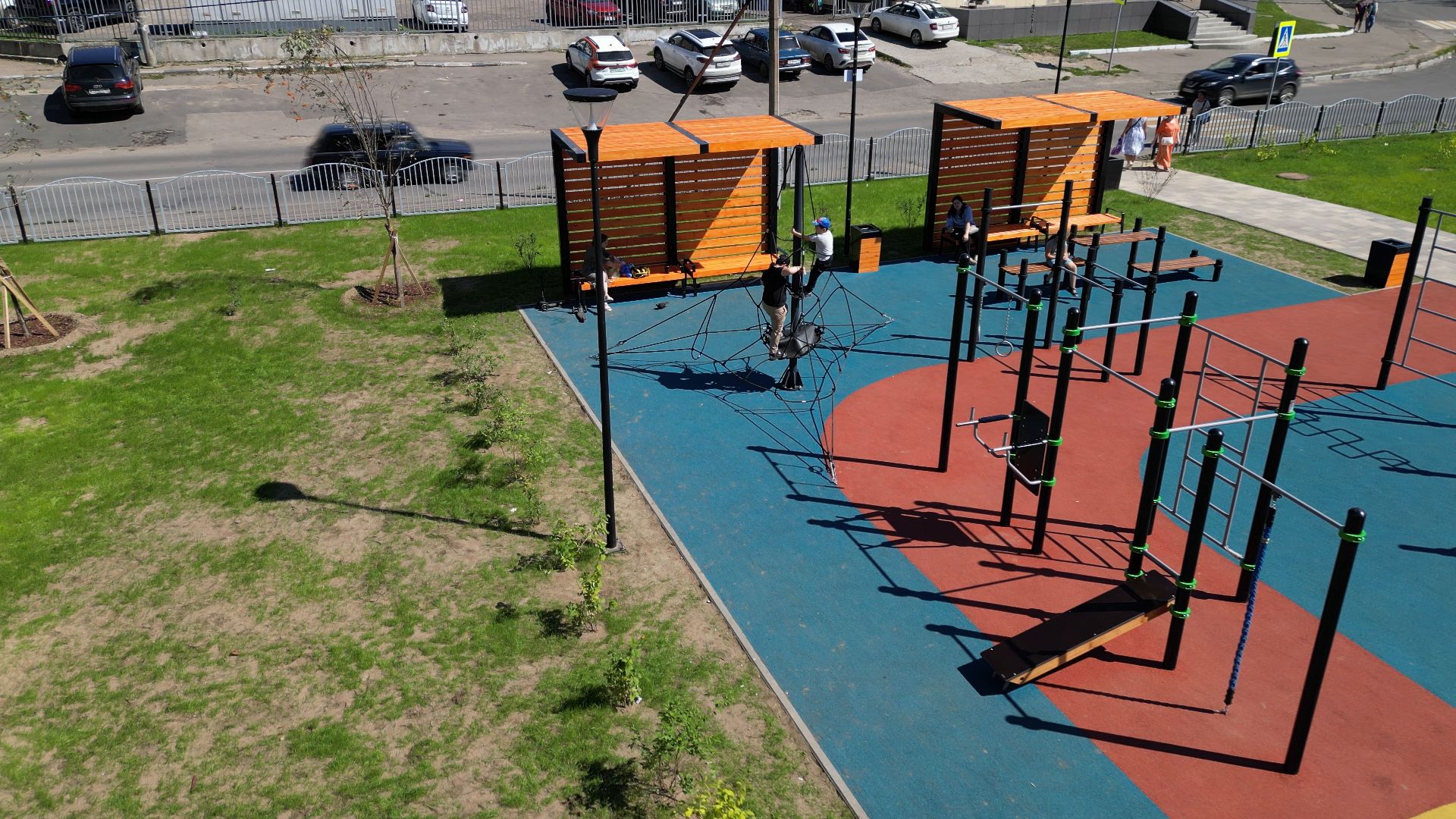 сквер, лыткарино,видео с коптера, дети,