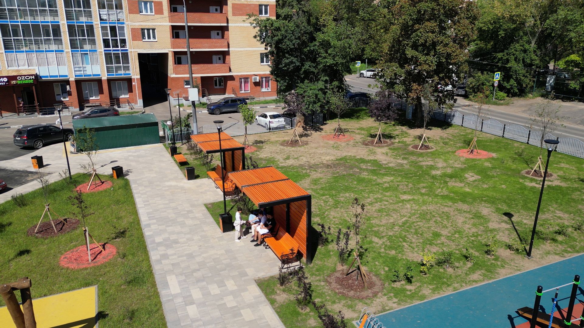 сквер, лыткарино,видео с коптера, дети,