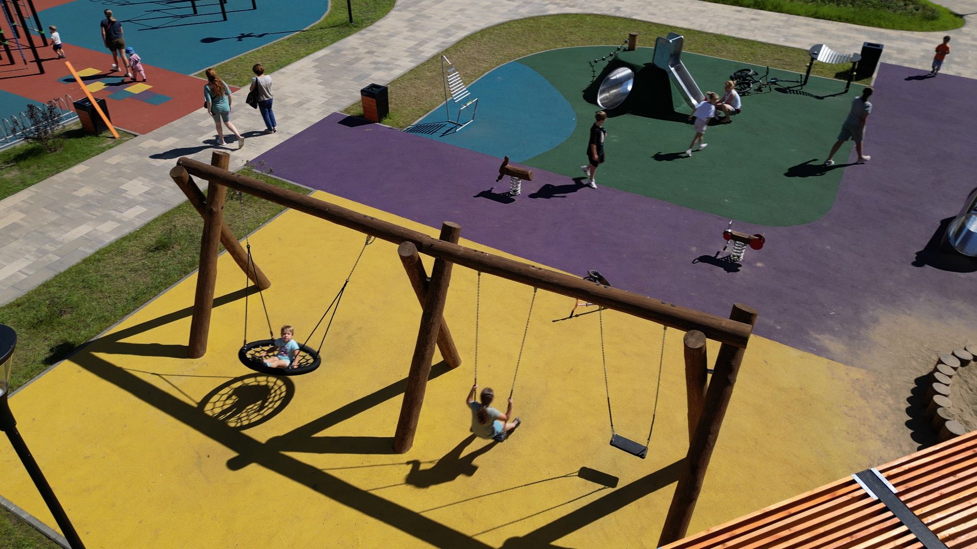 сквер, лыткарино,видео с коптера, дети,