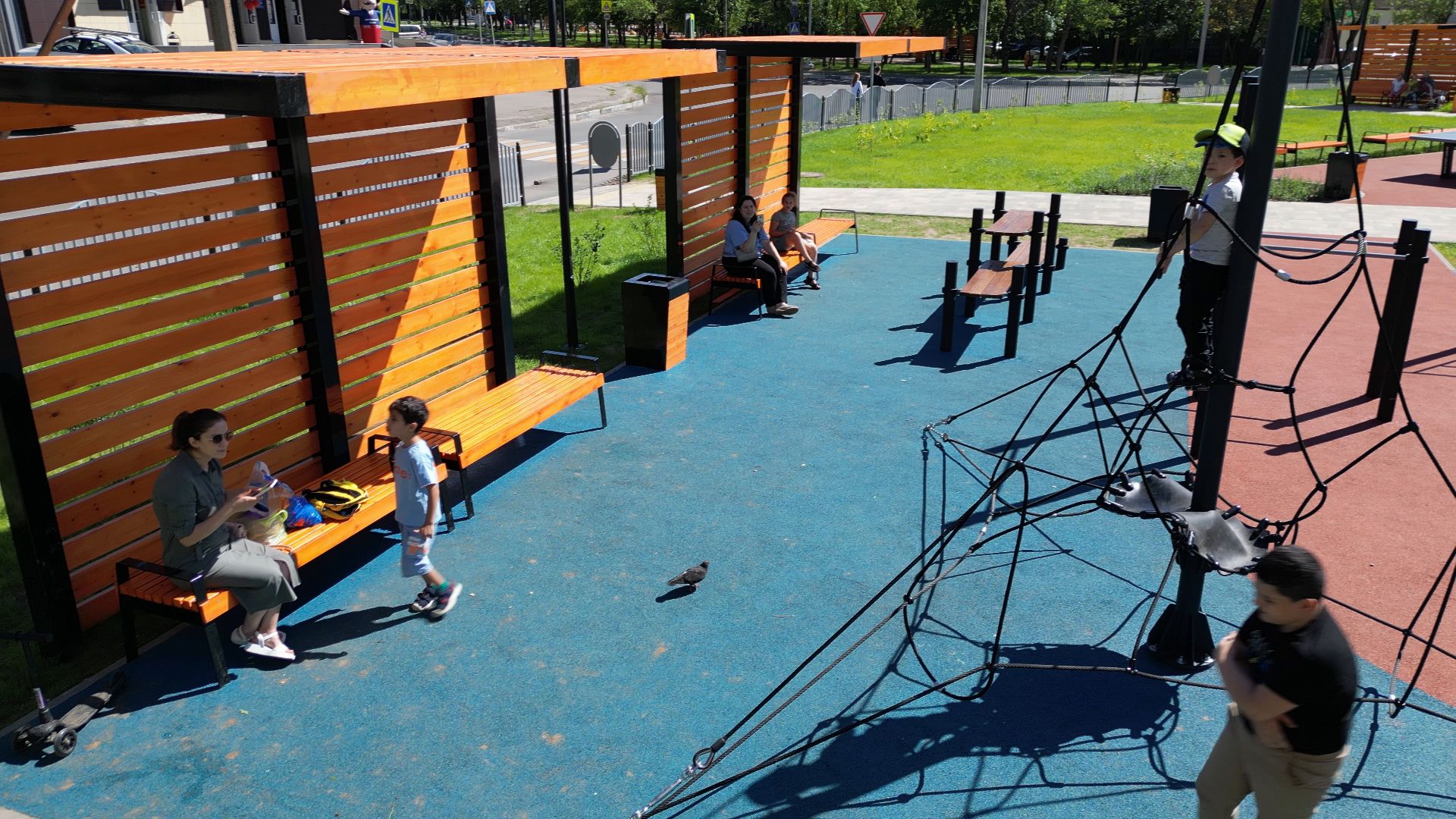 сквер, лыткарино,видео с коптера, дети,