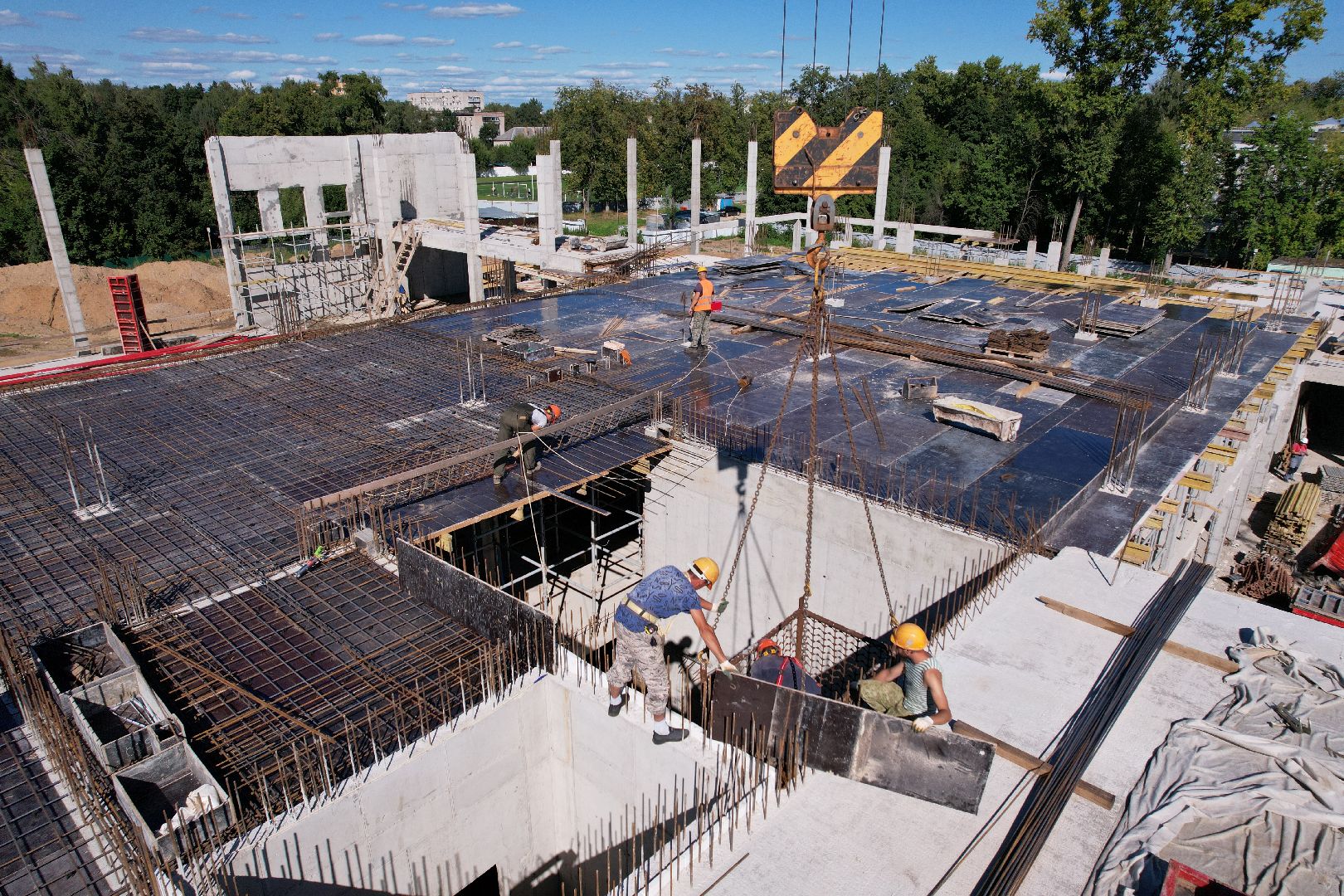 школа, строительство,королёв, видео с коптера,