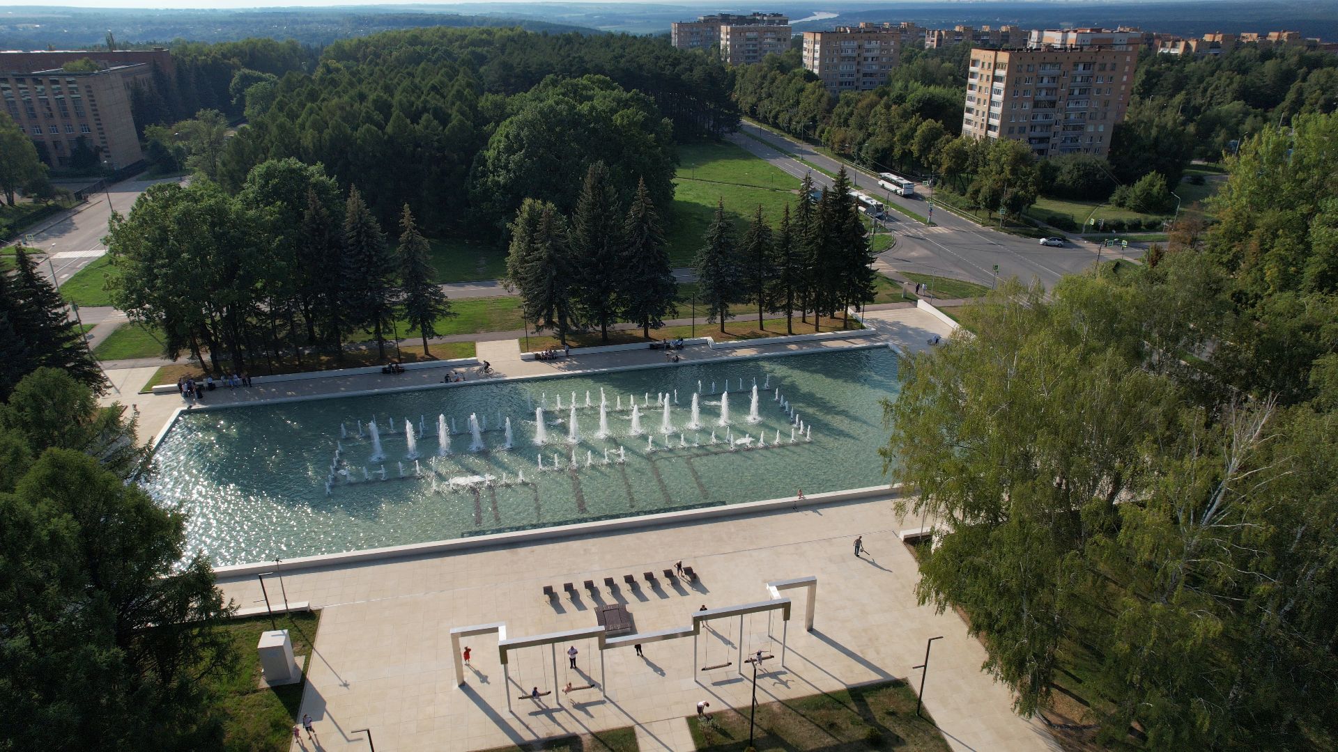 фонтан, пущино,туризм, видео с коптера,