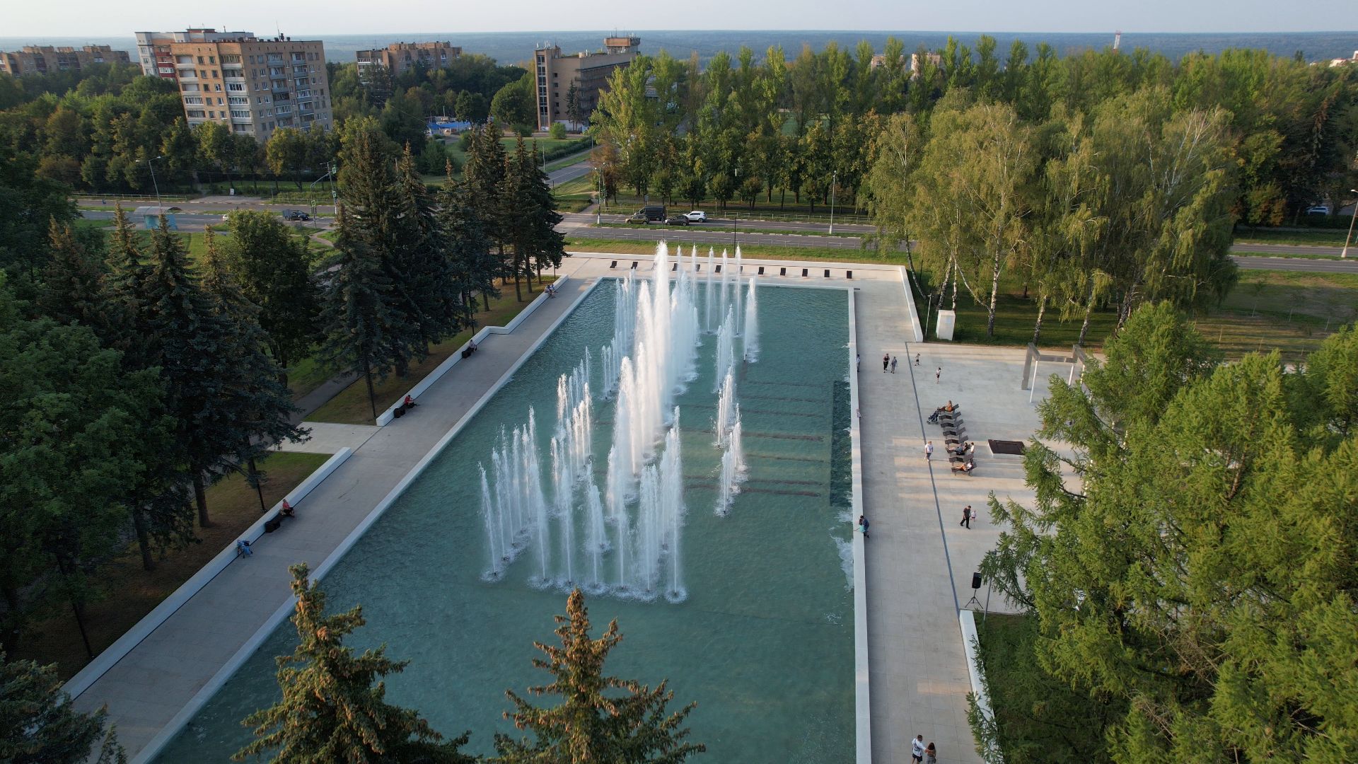 фонтан, пущино,туризм, видео с коптера,