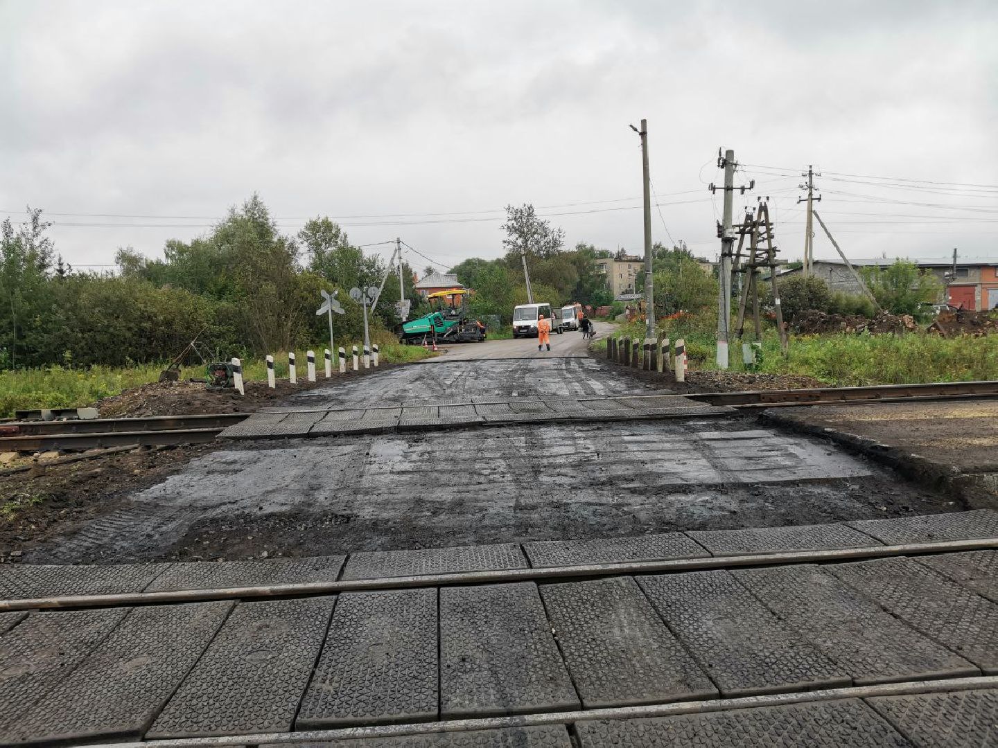 Чехов, дороги, железнодорожный переезд, ремонт дорог