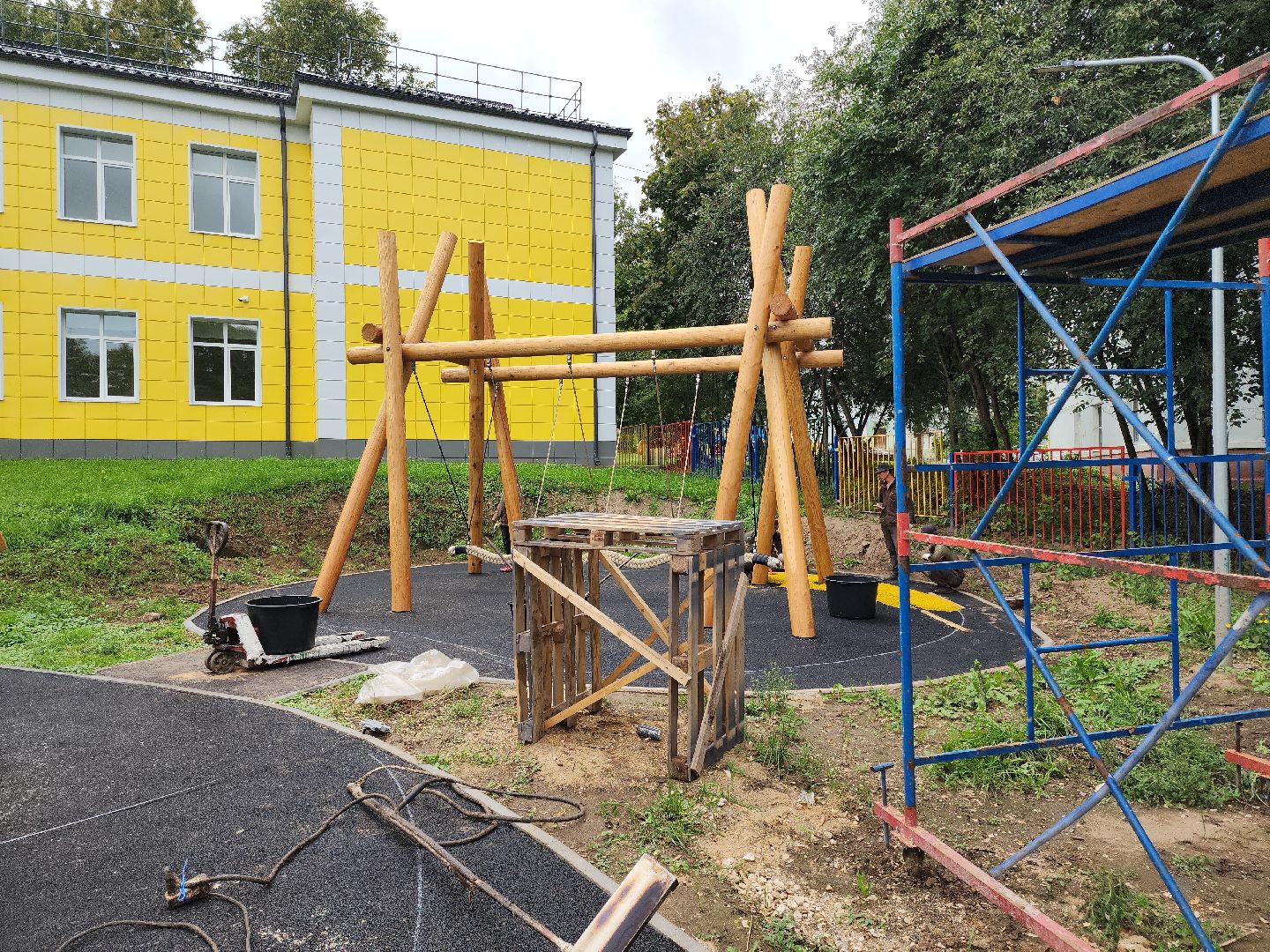 Кашира, СОШ№3, детская площадка, игровой комплекс, губернатор воробьев,