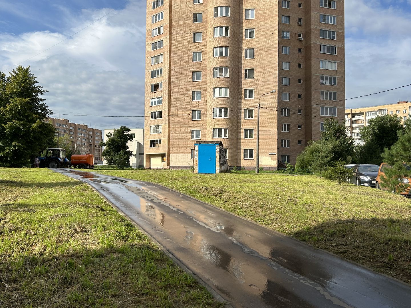 дороги, полив, Фрязино