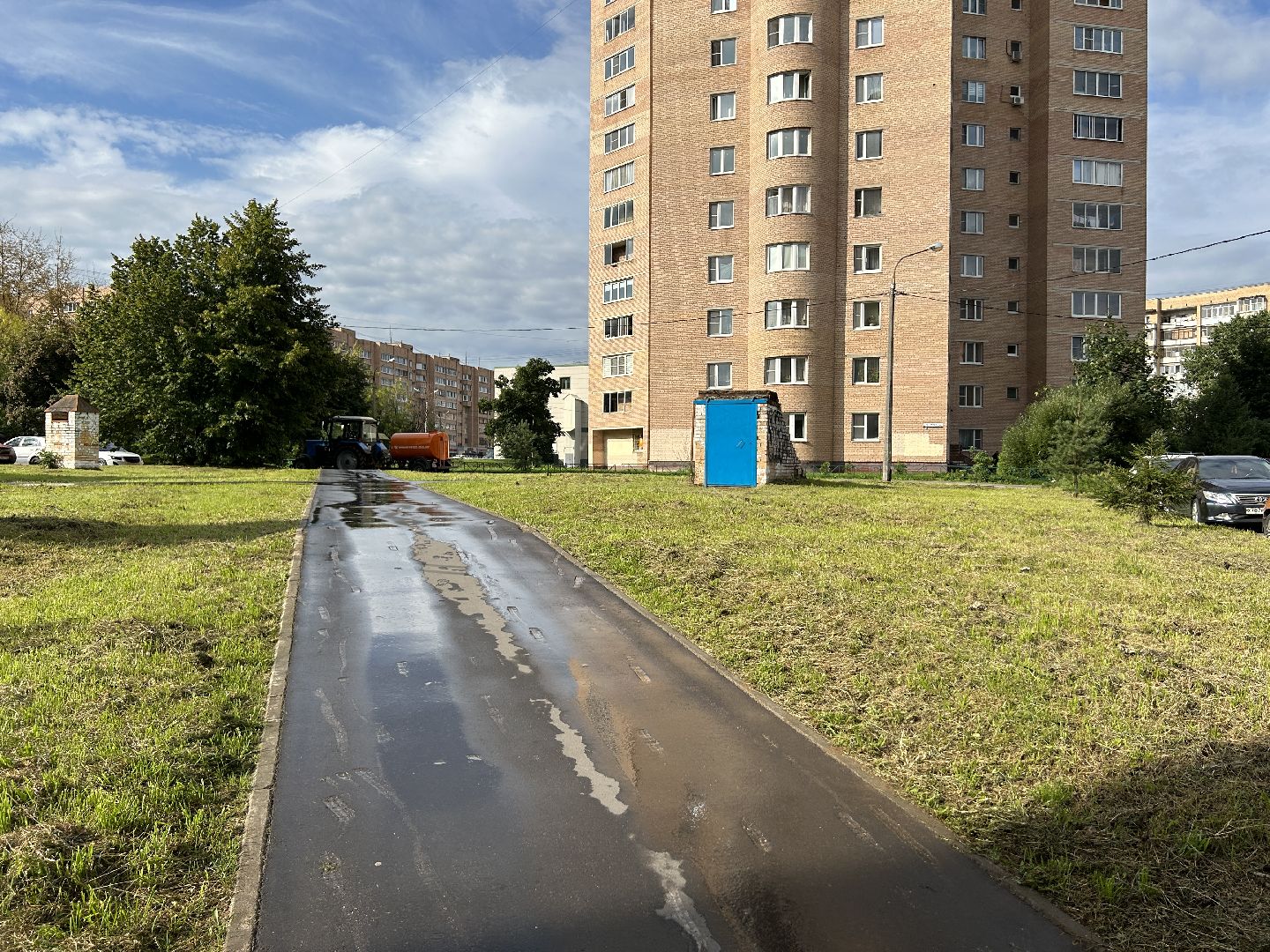 дороги, полив, Фрязино