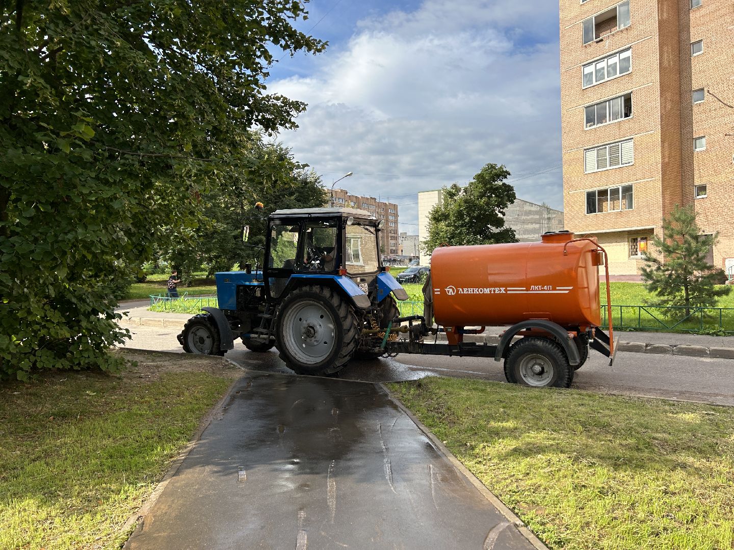 дороги, полив, Фрязино