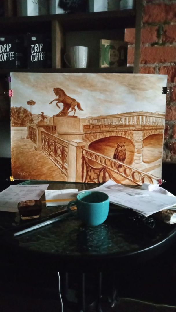 Нахабино, кофе, художник, картина, Шойгу