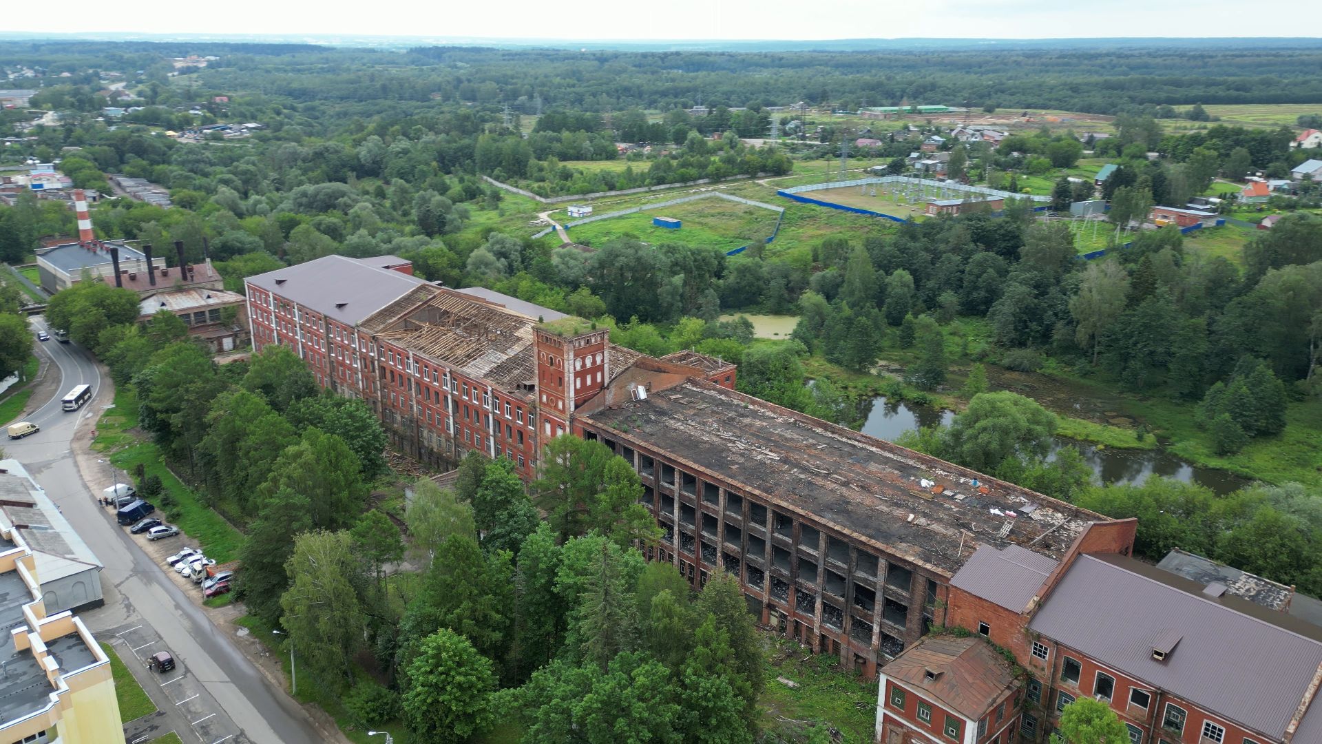 фабрика, клин, мануфактура,туризм, видео с коптера,