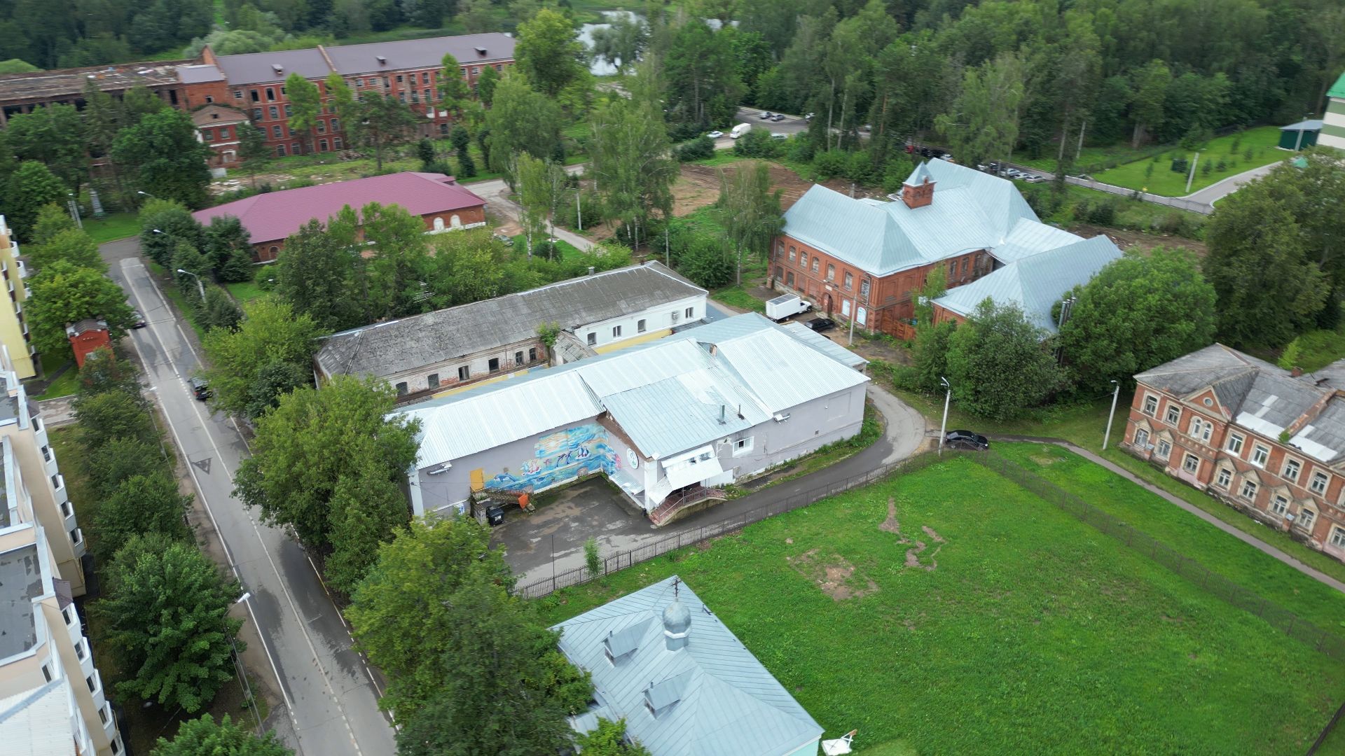 фабрика, клин, мануфактура,туризм, видео с коптера,