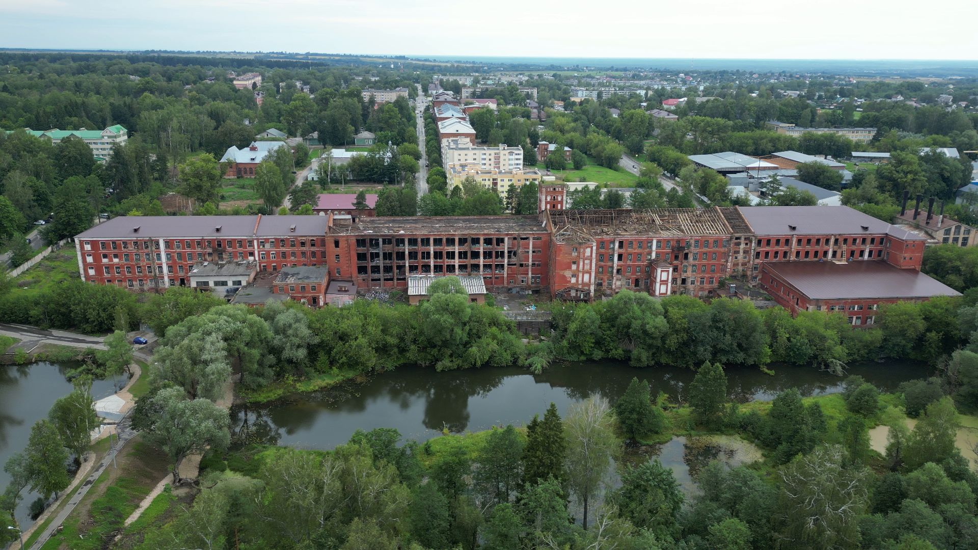 фабрика, клин, мануфактура,туризм, видео с коптера,