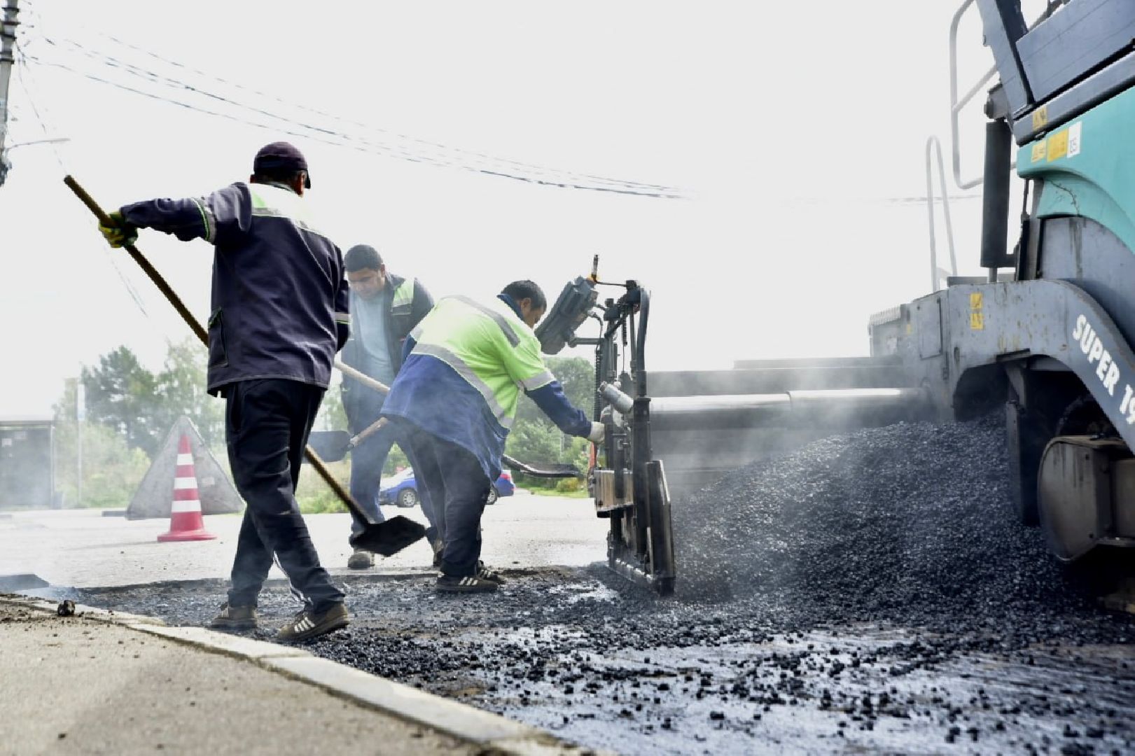 Солнечногорск, дороги, ремонт, рабочие, Лопотово