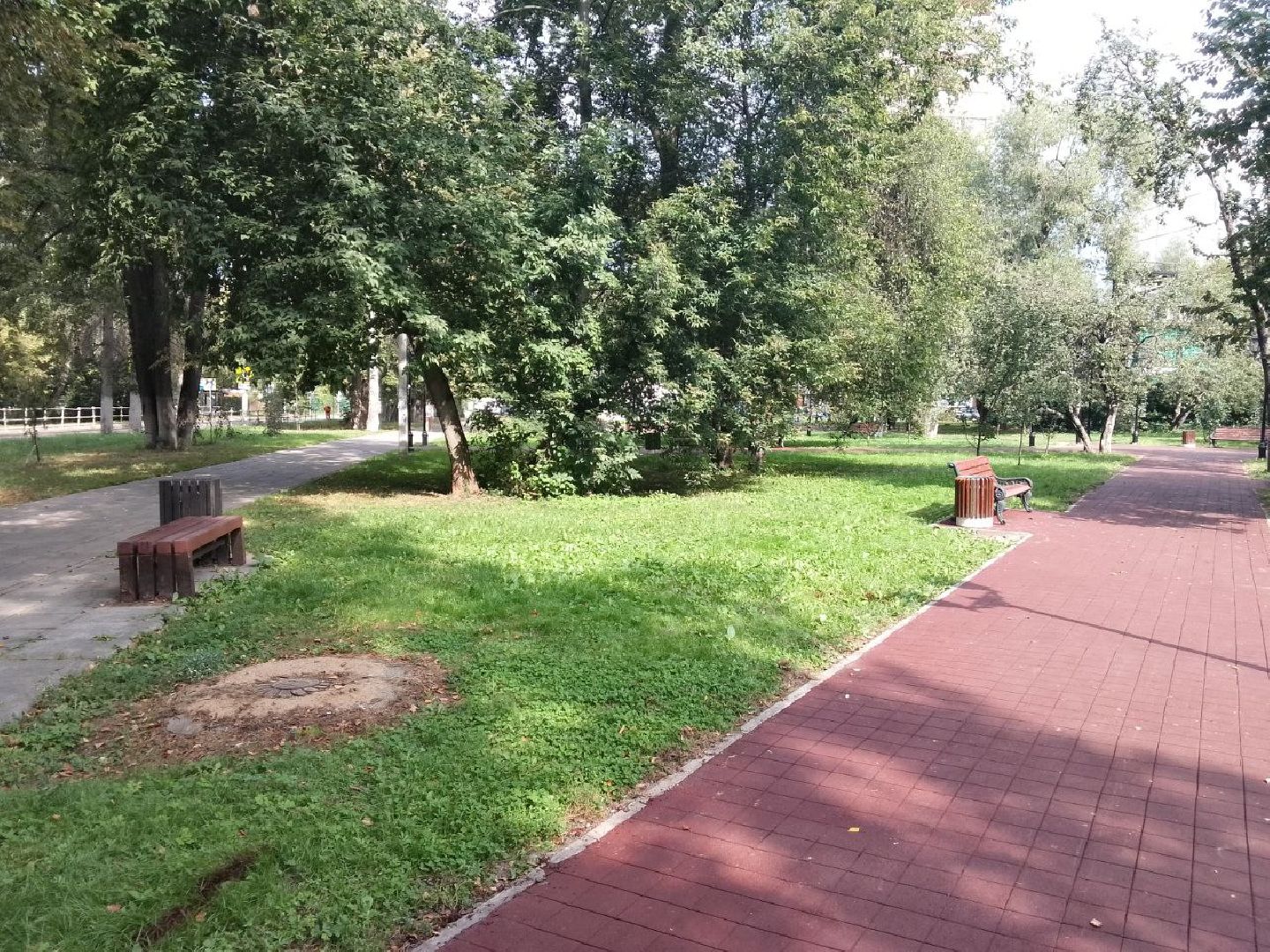 Долгопрудный, Яблоневый сад, благоустойство, асфальт, брусчатка