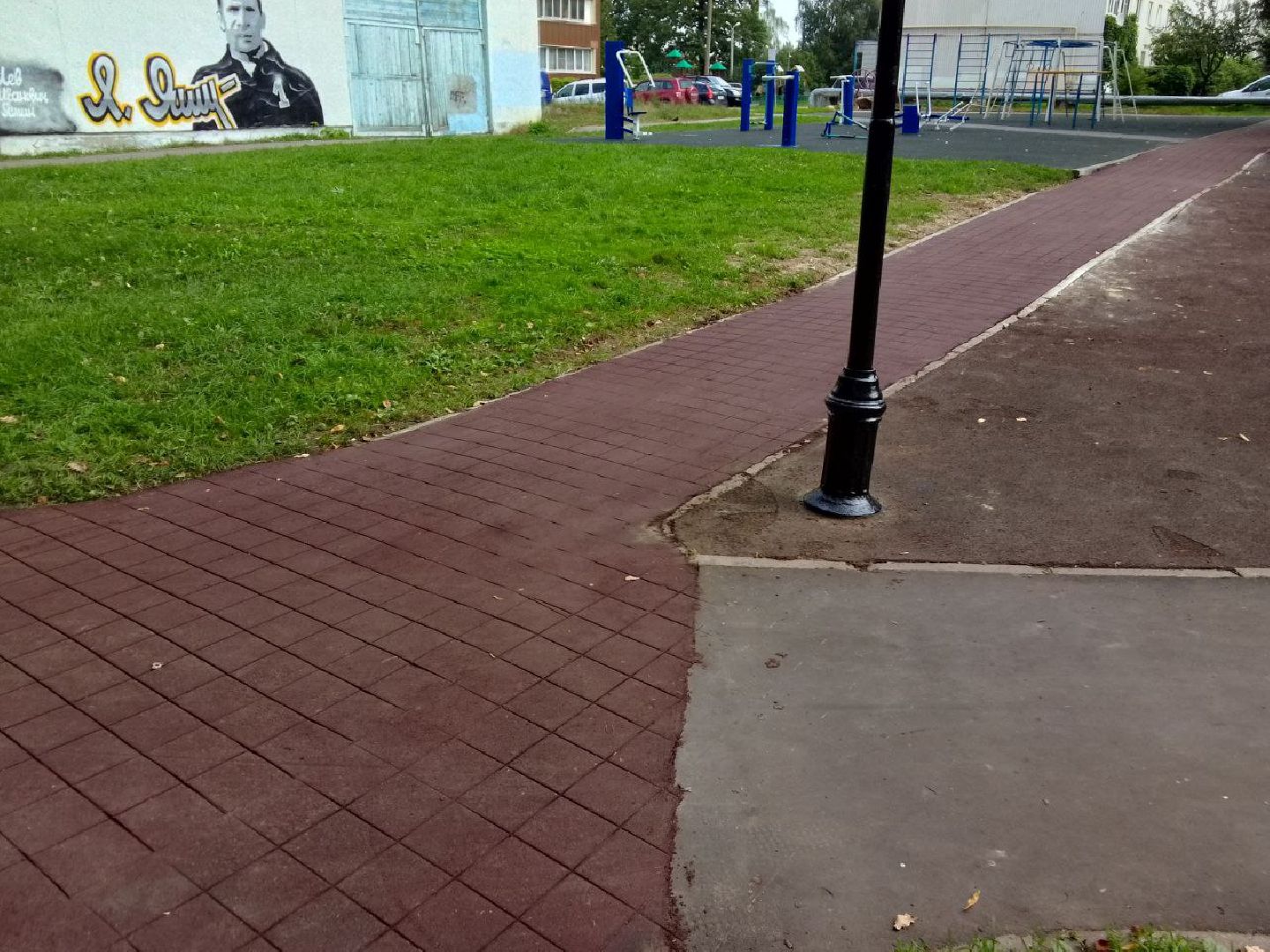 Долгопрудный, Яблоневый сад, благоустойство, асфальт, брусчатка