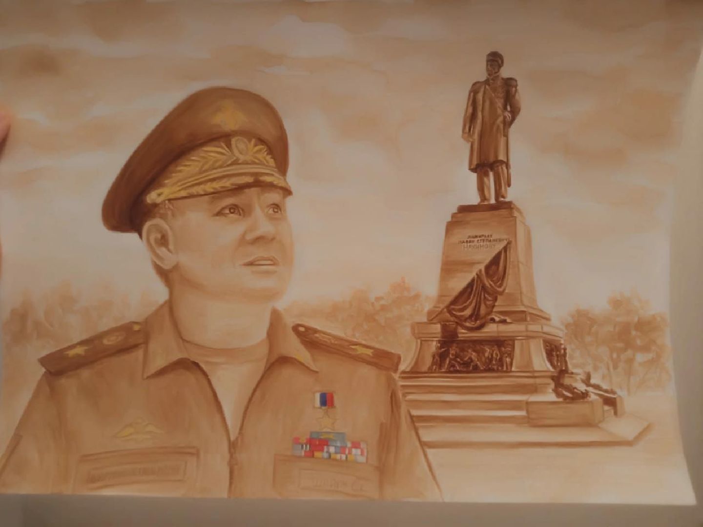 Нахабино, кофе, кофеграфия, Шойгу, подарок