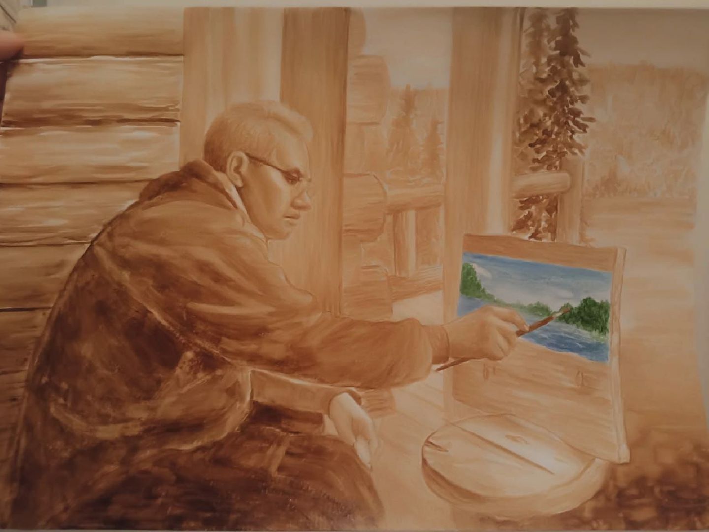 Нахабино, кофе, кофеграфия, Шойгу, подарок