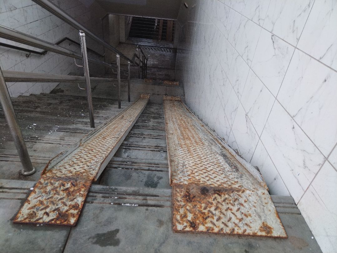 Благоустройство, подземный переход, пандус, подъёмник, платформа