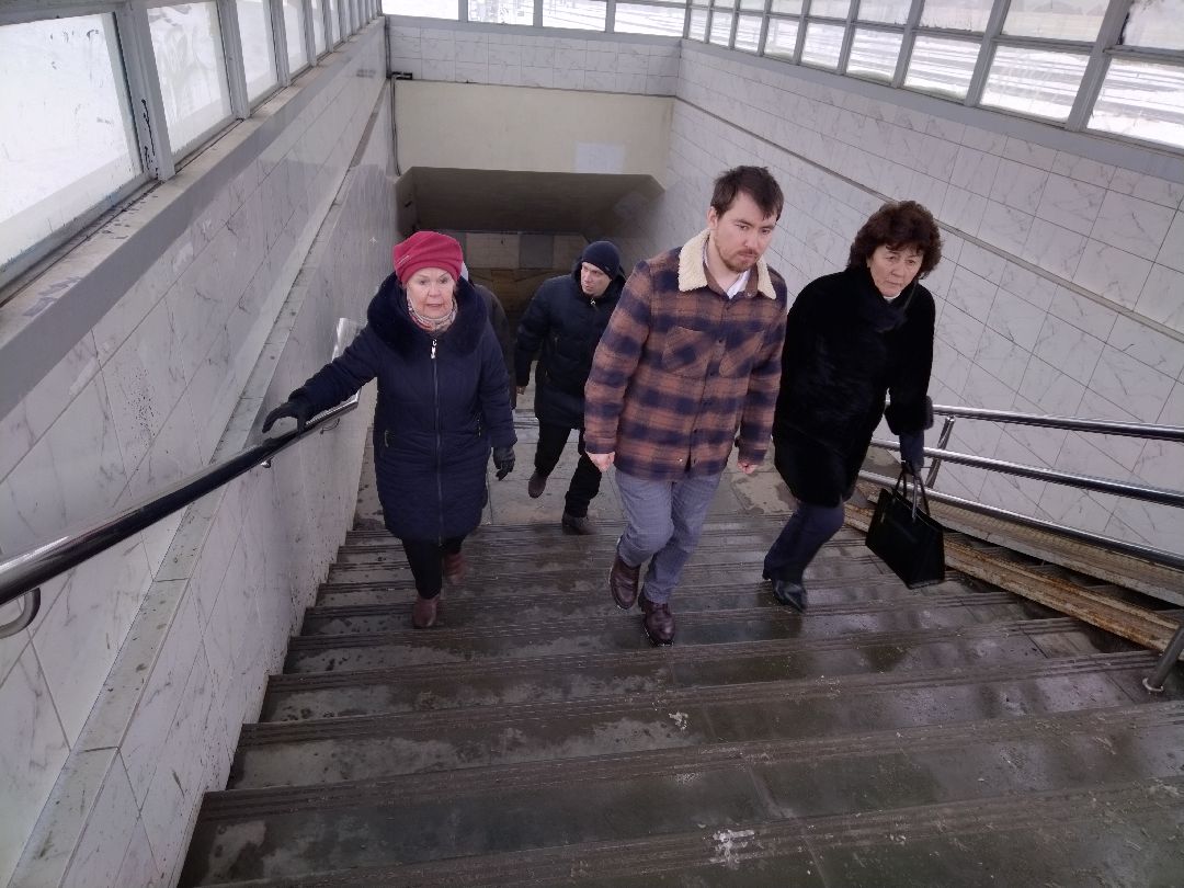 Благоустройство, подземный переход, пандус, подъёмник, платформа