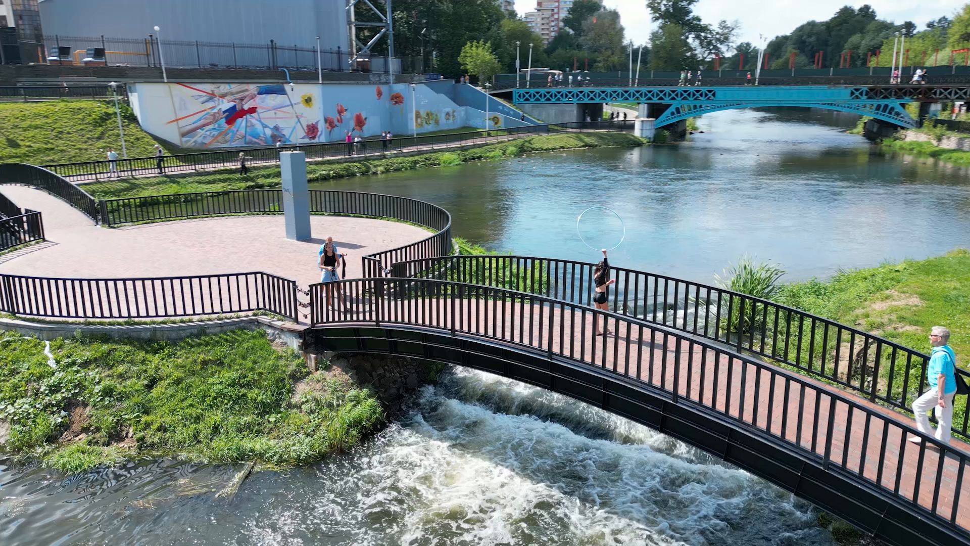 набережная, парк, прогулка,щёлково, видео с коптера,