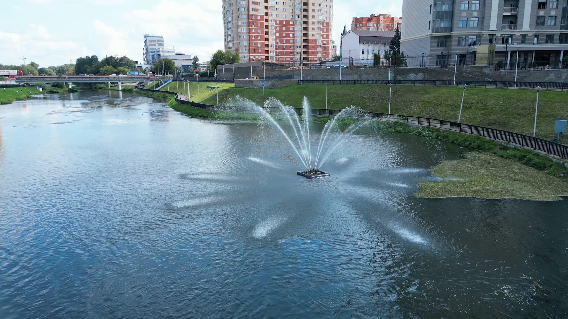 набережная, парк, прогулка,щёлково, видео с коптера,