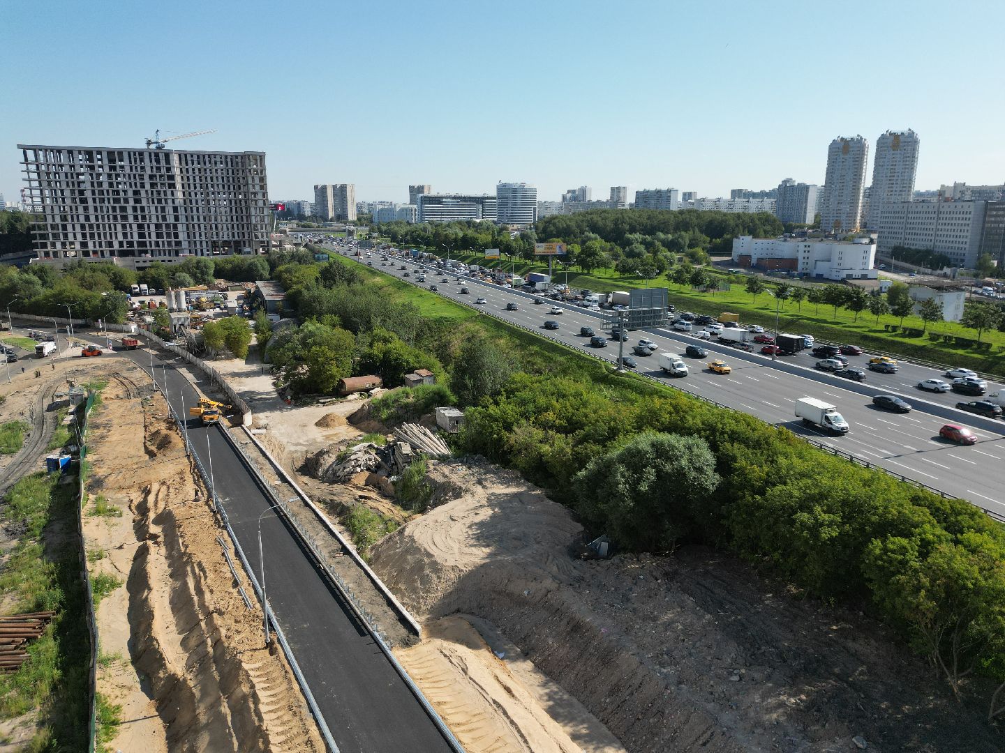 мякиннико, дорога,шоссе, видео с коптера,