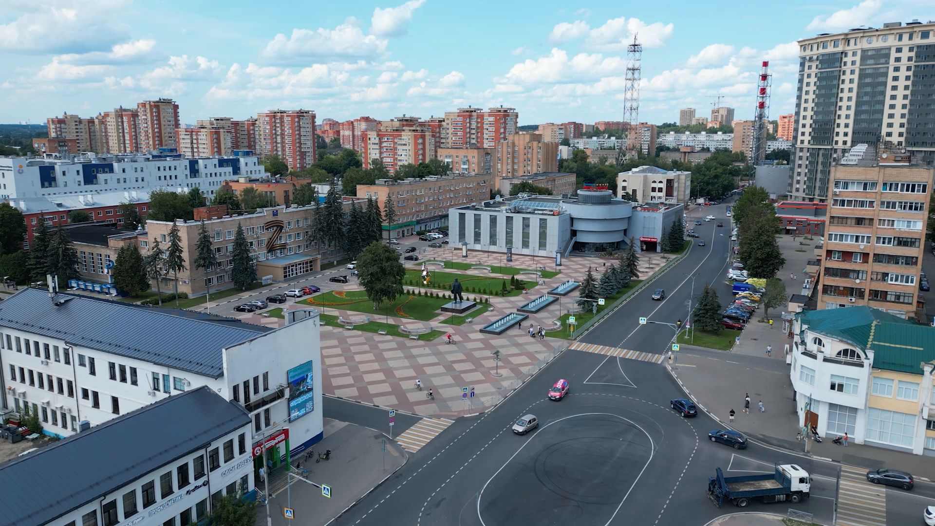 щелково, площадь,место встречи, видео с коптера,