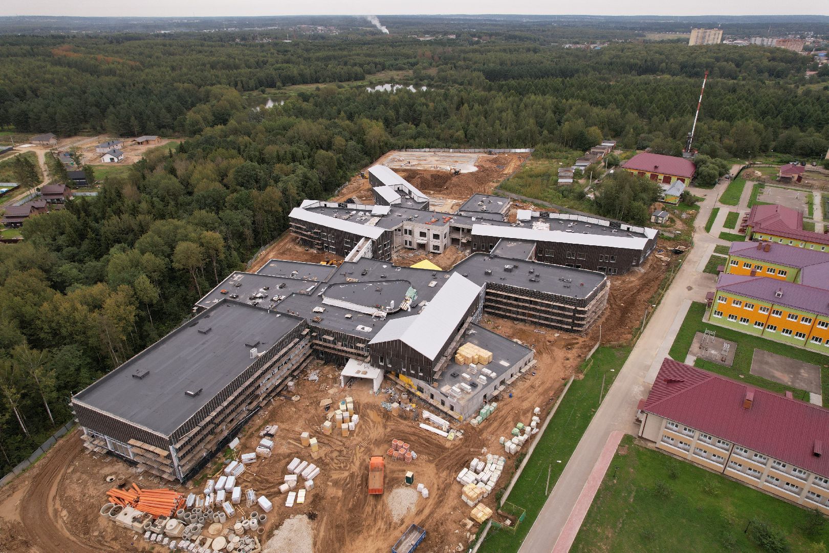 центр, глухие,строительство, видео с коптера,