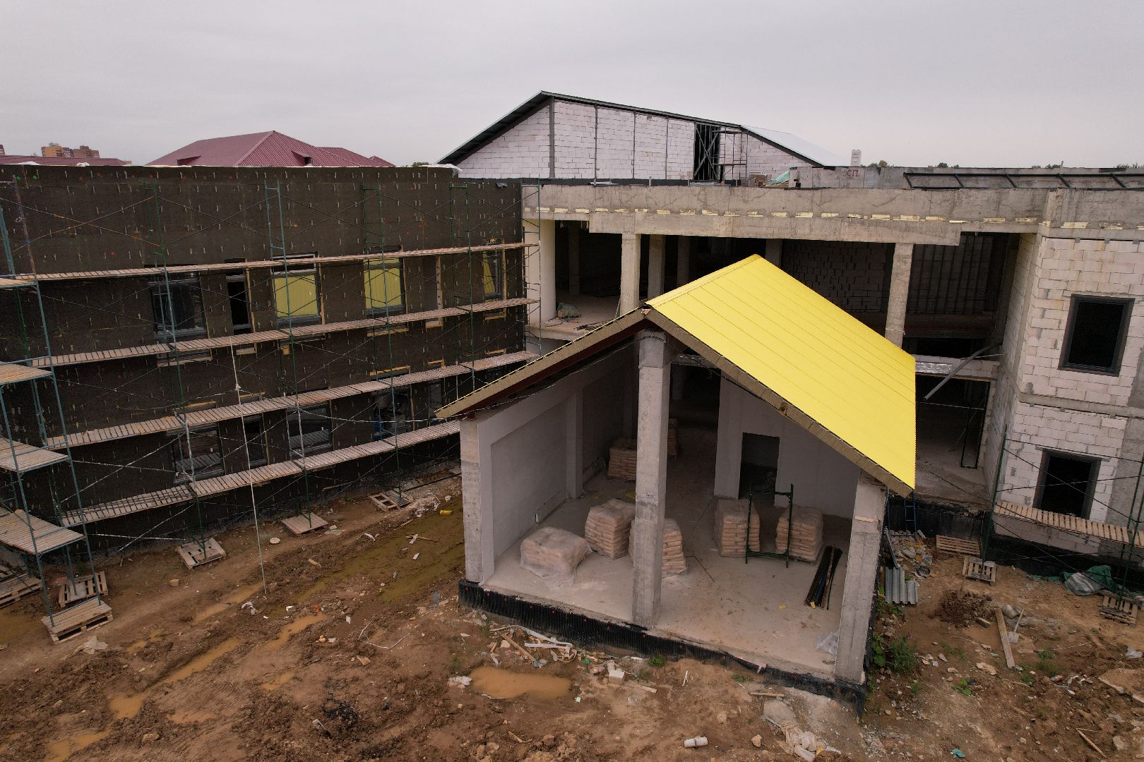 центр, глухие,строительство, видео с коптера,